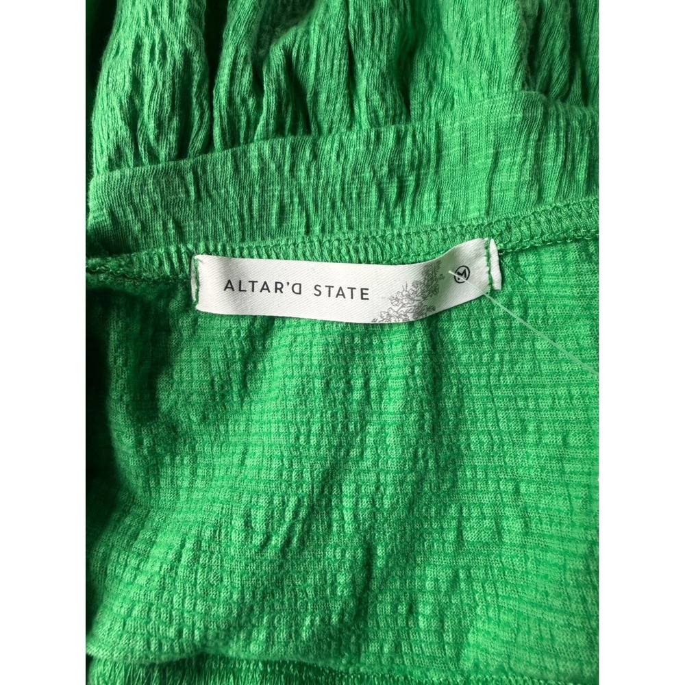 Altar'd State Women Green Ruffle Strap Tiered Babydoll Tank Top Size M - Picture 4 of 4